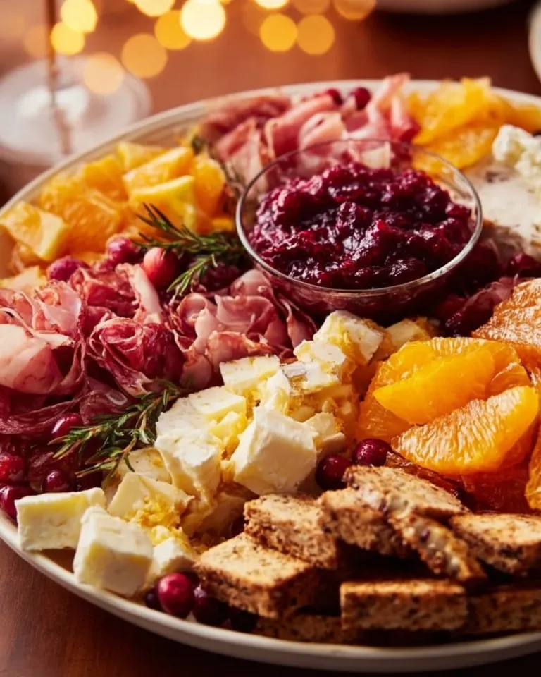 Beautiful cranberry wreath platter for holiday dining and decoration