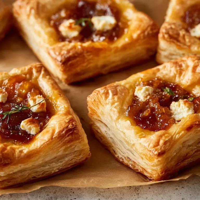 Delicious goat cheese puff pastry, a flaky and savory appetizer