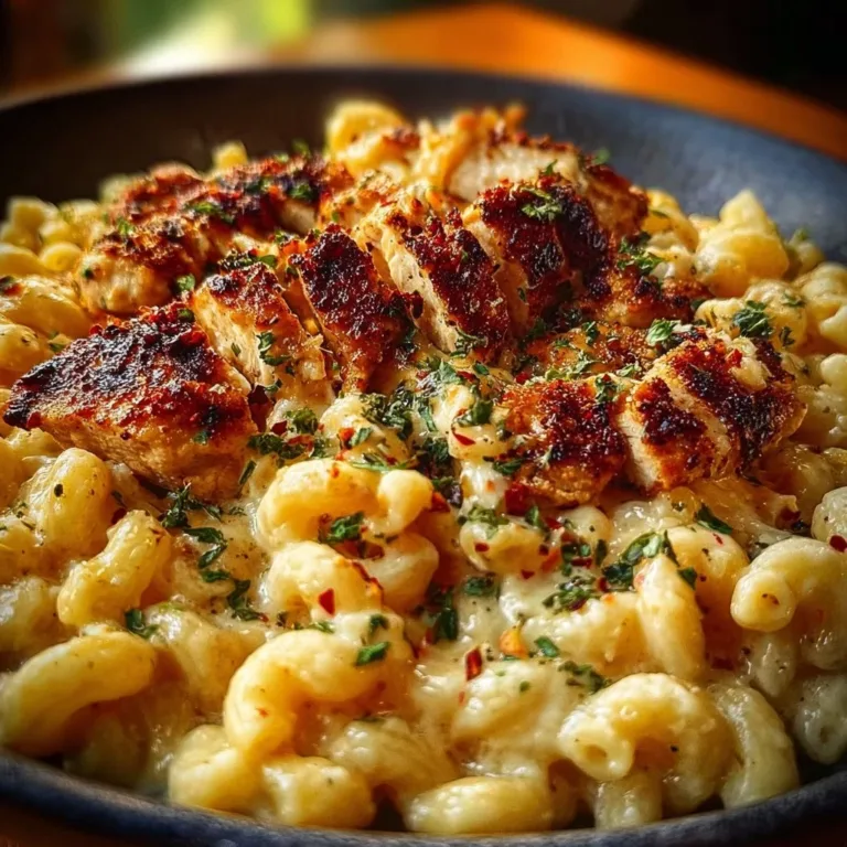 Honey Pepper Chicken Mac and Cheese with a creamy texture and spicy flavor