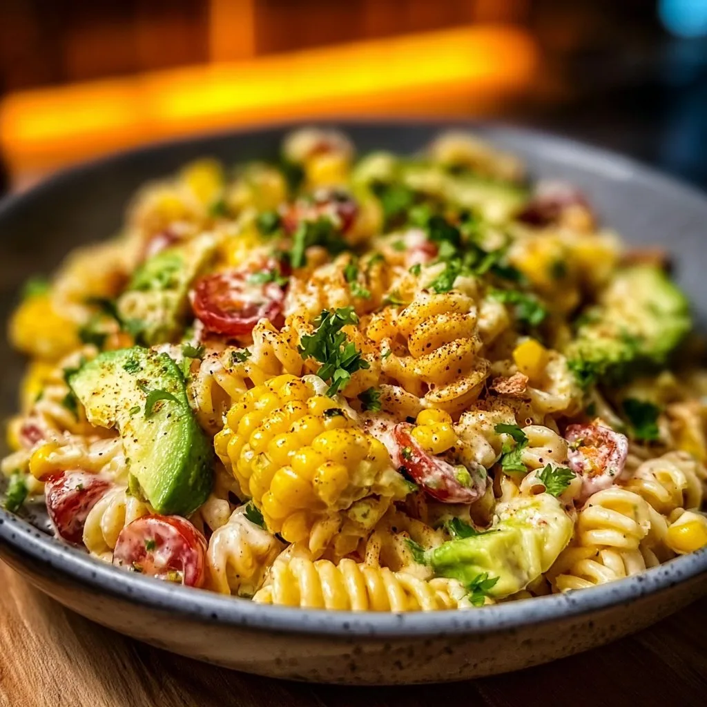 Perfect Mexican Street Corn Pasta Salad - homefoodkitchen