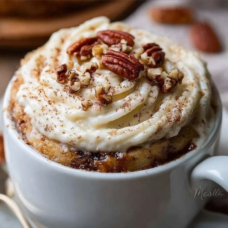 Keto cinnamon roll mug cake, a quick low-carb dessert recipe