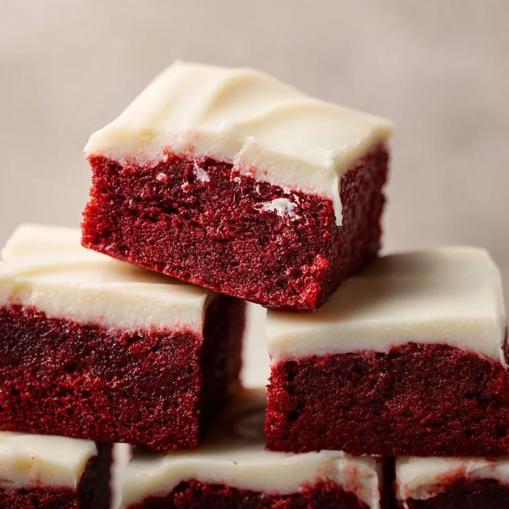 Chewy Red Velvet Brownies with Cream Cheese Frosting