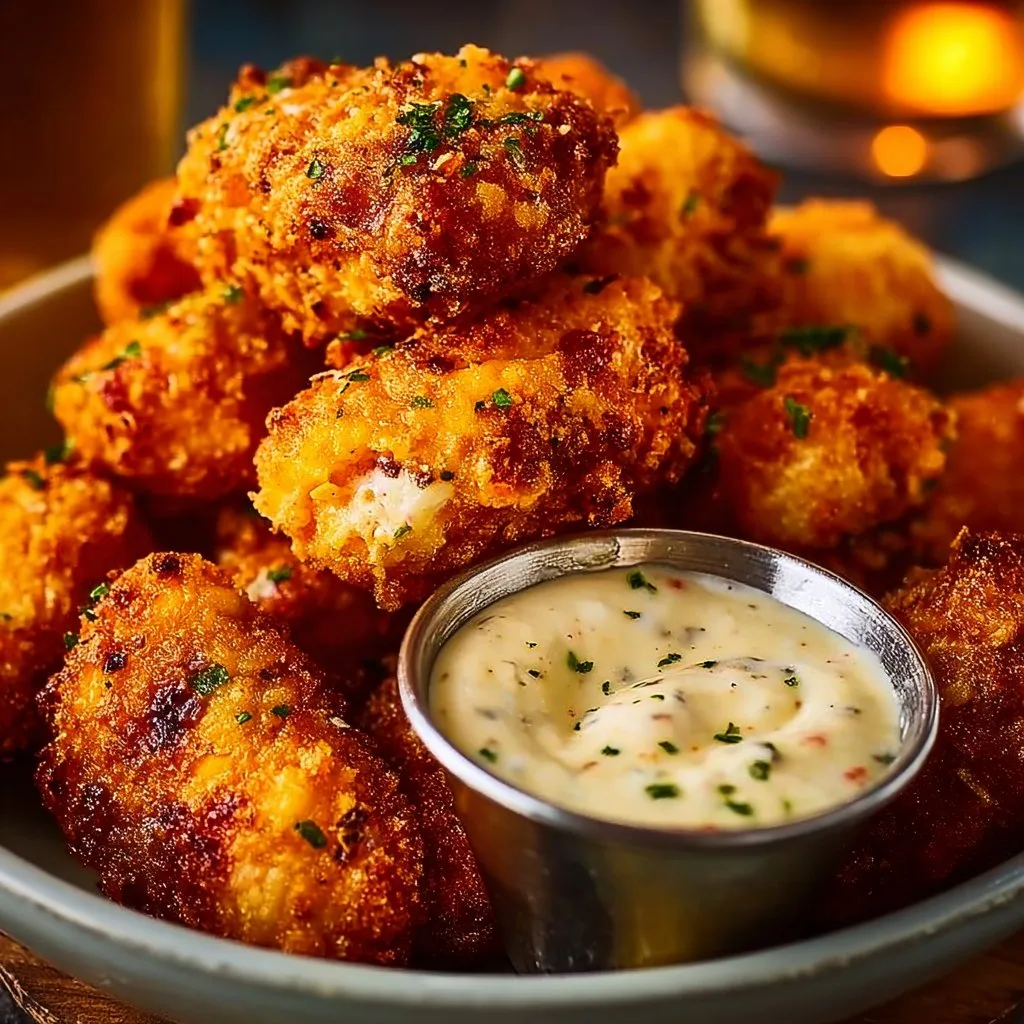 Cheesy Jalapeño Ranch Chicken Poppers with a Creamy Dip