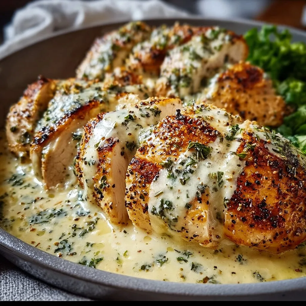 Baked Caesar Chicken with Creamy Parmesan Sauce Bliss