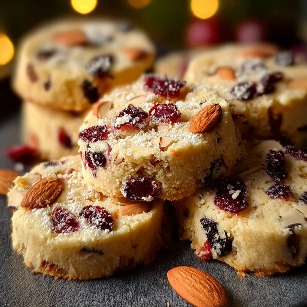 Cranberry Almond Shortbread Cookies