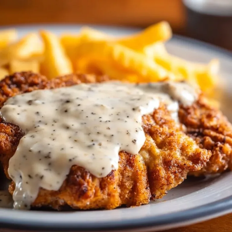 Delicious Texas Chicken Fried Steak with gravy and sides served on a plate