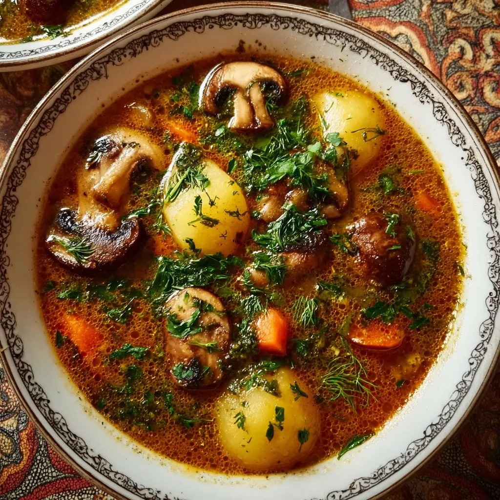 Russian Potato and Mushroom Soup