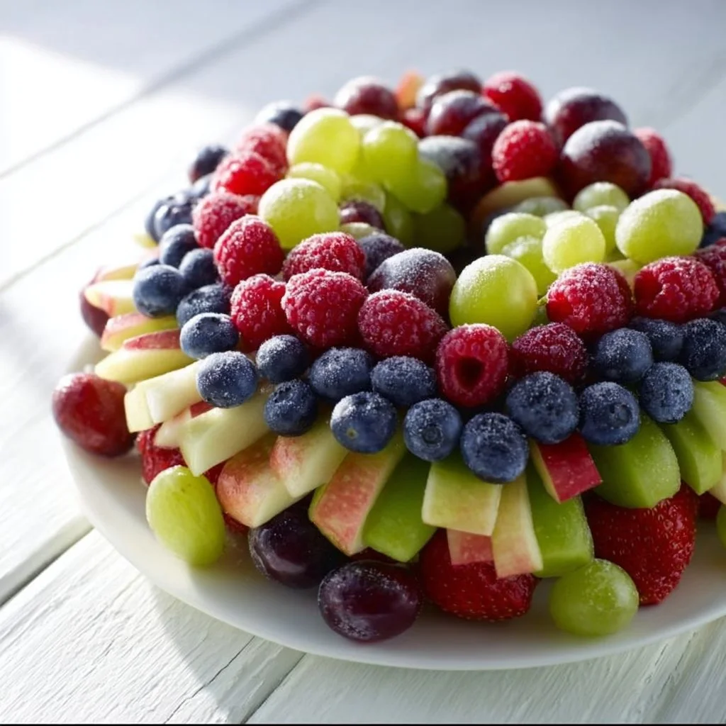 Beautiful winter berry wreath adorned with vibrant fruits for seasonal decor.