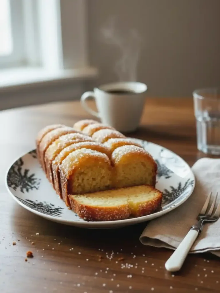 apple cider donut loaf serving