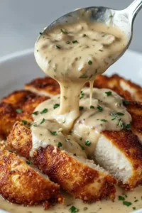 Deliciously baked Parmesan Crusted Chicken with a crispy golden cheese topping