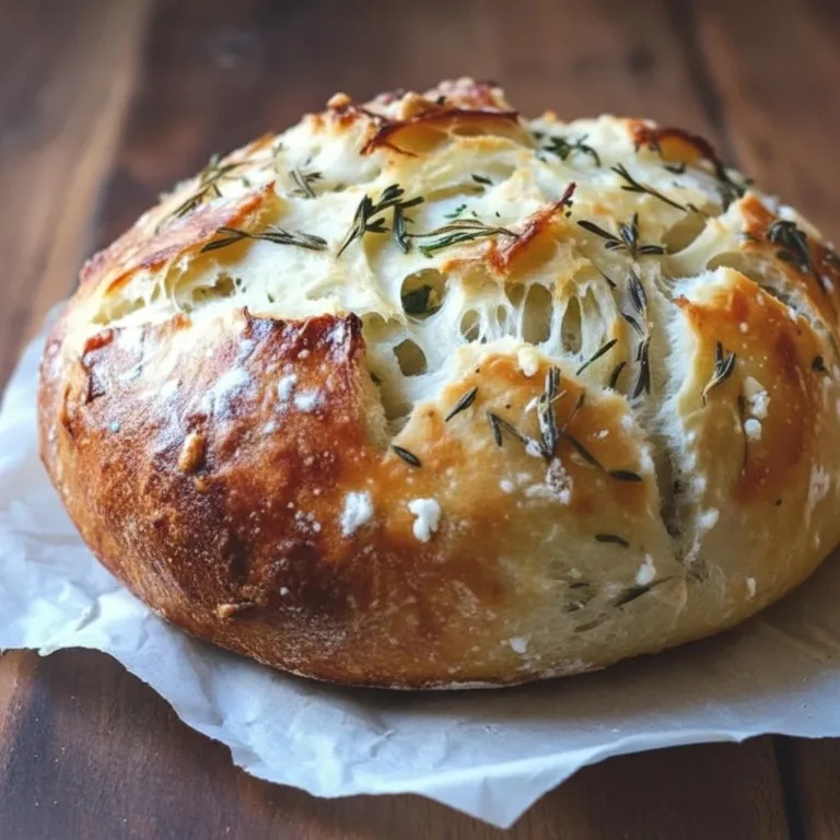 Freshly baked Parmesan Garlic Artisan Bread loaves on a rustic table.