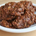Delicious Chocolate No Bake Cookies arranged on a plate