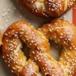 Delicious homemade soft pretzels topped with coarse salt