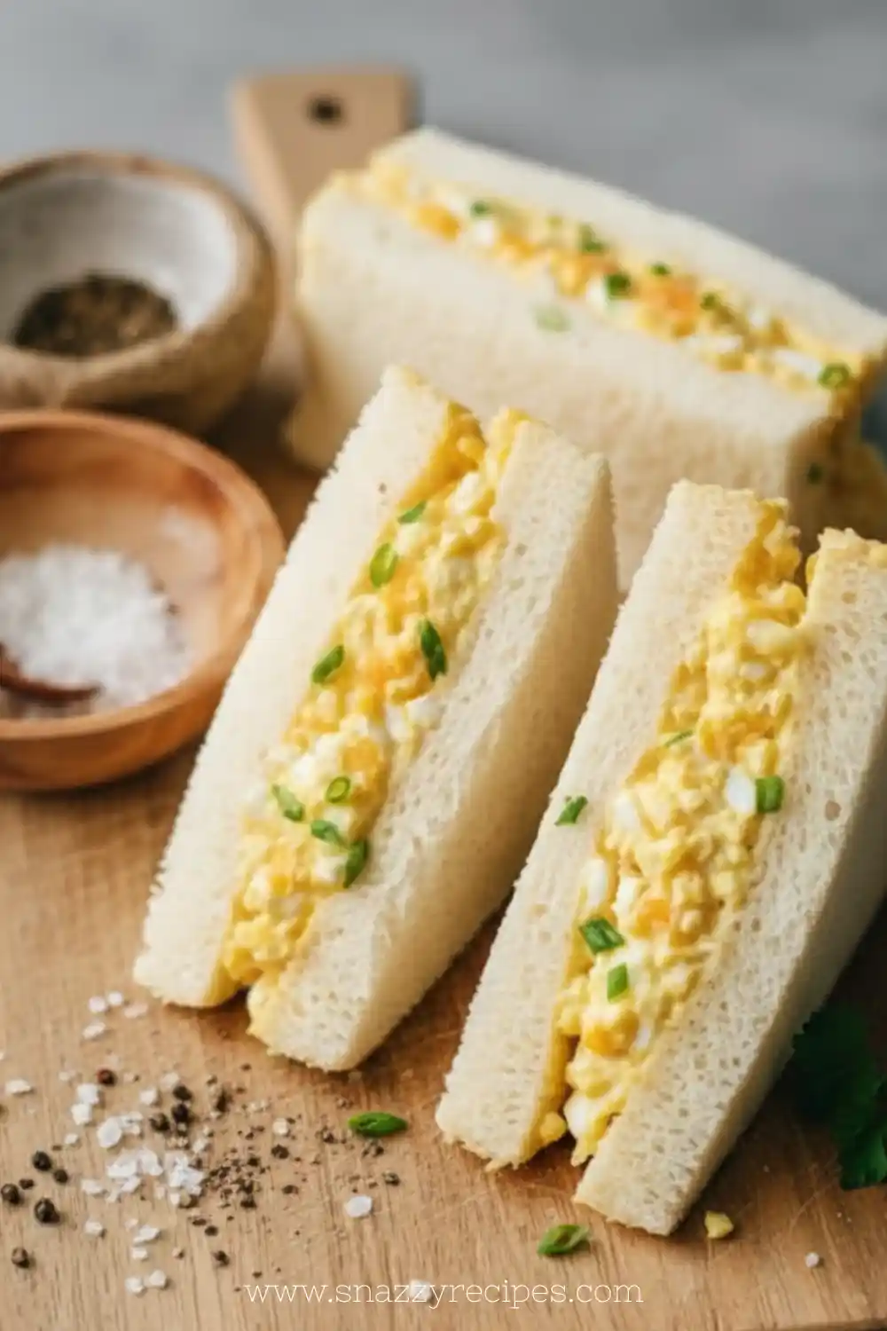 Japanese Egg Sandwich (Tamago Sando) served with fresh ingredients and soft bread