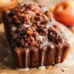 Freshly baked Amish apple fritter bread with apples and cinnamon