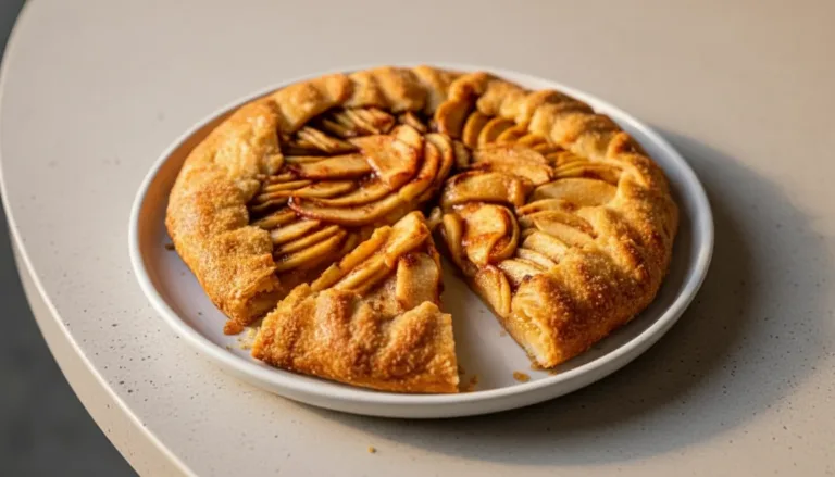Deliciously baked French Apple Tart with sliced apples on a pastry crust