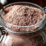 A delicious cup of homemade hot cocoa with whipped cream and chocolate sprinkles