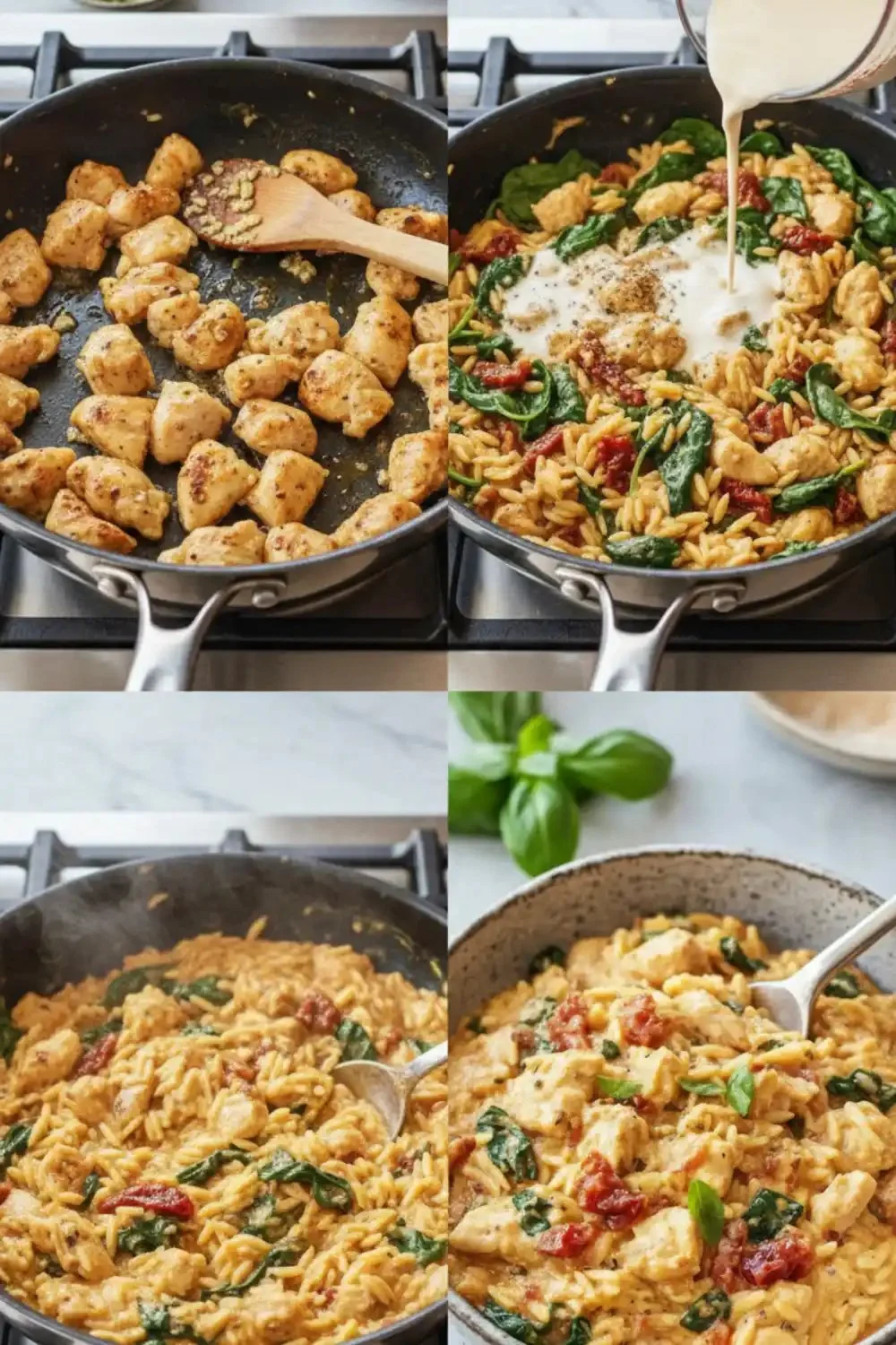 Slow Cooker Creamy Tuscan Chicken Orzo