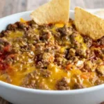 Delicious 5-ingredient football dip served in a bowl, perfect for game day.