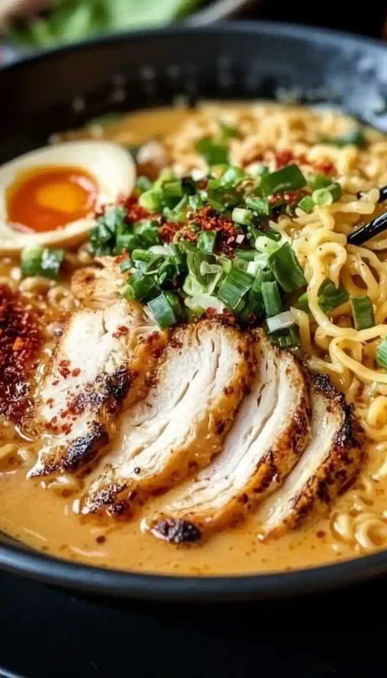 Creamy Garlic Chicken Ramen